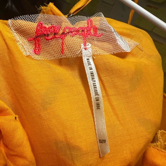 Free People Mustard Yellow Dress, size says XS but is large and fits M and L. - Picture 7 of 7